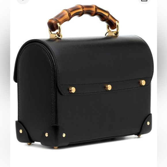 Authentic Gucci Black Small Bamboo Padlock Bag - Picture 5 of 6